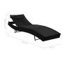 Sun lounger with black synthetic rattan cushion by vidaXL, Loungers - Ref: Foro24-44717, Price: 90,90 €, Discount: %