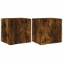 Muebles TV de pared luces LED 2 uds roble ahumado 40,5x35x40 cm de , Muebles TV - Ref: Foro24-837255, Precio: 68,47 €, Descue...