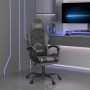 Silla gaming con reposapiés cuero sintético negro gris en Sillas gaming | Comprar online en Foro24