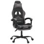 Silla gaming con reposapiés cuero sintético negro gris en Sillas gaming | Comprar online en Foro24
