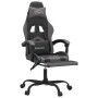Silla gaming con reposapiés cuero sintético negro gris en Sillas gaming | Comprar online en Foro24
