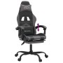 Silla gaming con reposapiés cuero sintético negro gris en Sillas gaming | Comprar online en Foro24