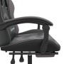 Silla gaming con reposapiés cuero sintético negro gris en Sillas gaming | Comprar online en Foro24