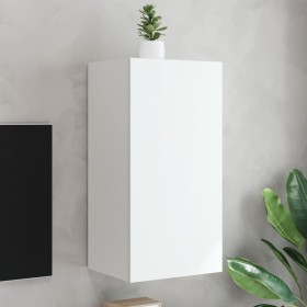 Wall-mounted TV cabinet with LED lights white 40.5x35x80 cm by , TV Furniture - Ref: Foro24-837260, Price: 52,30 €, Discount: %