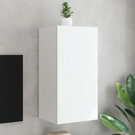 Wandmontierter TV-Schrank mit LED-Leuchten weiß 40,5x35x80 cm von , TV-Möbel - Ref: Foro24-837260, Preis: 51,75 €, Rabatt: %
