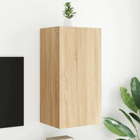 Mueble de TV de pared con luces LED roble Sonoma 40,5x35x80 cm de , Muebles TV - Ref: Foro24-837262, Precio: 57,35 €, Descuen...
