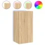 Mueble de TV de pared con luces LED roble Sonoma 40,5x35x80 cm de , Muebles TV - Ref: Foro24-837262, Precio: 57,35 €, Descuen...