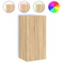 Wandmontierter TV-Schrank mit LED-Leuchten Sonoma-Eiche 40,5x35x80 cm von , TV-Möbel - Ref: Foro24-837262, Preis: 58,09 €, Ra...