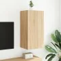 Mueble de TV de pared con luces LED roble Sonoma 40,5x35x80 cm de , Muebles TV - Ref: Foro24-837262, Precio: 57,35 €, Descuen...