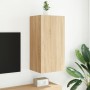 Wandmontierter TV-Schrank mit LED-Leuchten Sonoma-Eiche 40,5x35x80 cm von , TV-Möbel - Ref: Foro24-837262, Preis: 58,09 €, Ra...