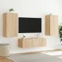 Mueble de TV de pared con luces LED roble Sonoma 40,5x35x80 cm de , Muebles TV - Ref: Foro24-837262, Precio: 57,35 €, Descuen...