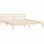 Double bed frame with solid wood headboard by , Beds and slatted bases - Ref: Foro24-3194781, Price: 183,57 €, Discount: %