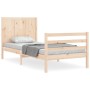 Single bed frame with solid wood headboard by , Beds and slatted bases - Ref: Foro24-3194466, Price: 106,13 €, Discount: %