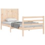 Single bed frame with solid wood headboard by , Beds and slatted bases - Ref: Foro24-3194466, Price: 106,13 €, Discount: %