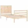 Single bed frame with solid wood headboard by , Beds and slatted bases - Ref: Foro24-3194466, Price: 104,64 €, Discount: %