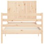 Single bed frame with solid wood headboard by , Beds and slatted bases - Ref: Foro24-3194466, Price: 106,13 €, Discount: %