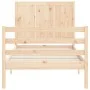 Single bed frame with solid wood headboard by , Beds and slatted bases - Ref: Foro24-3194466, Price: 104,64 €, Discount: %