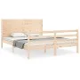 Bettgestell mit Massivholzkopfteil 160x200 cm von , Betten und Lattenroste - Ref: Foro24-3194646, Preis: 171,23 €, Rabatt: %