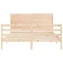 Bettgestell mit Massivholzkopfteil 160x200 cm von , Betten und Lattenroste - Ref: Foro24-3194646, Preis: 171,23 €, Rabatt: %