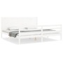 Estructura cama de matrimonio con cabecero madera maciza blanco de , Camas y somieres - Ref: Foro24-3194652, Precio: 217,34 €...