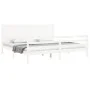 Double bed frame with white solid wood headboard by , Beds and slatted bases - Ref: Foro24-3194652, Price: 210,94 €, Discount: %