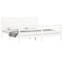 Estructura cama de matrimonio con cabecero madera maciza blanco de , Camas y somieres - Ref: Foro24-3194652, Precio: 217,34 €...