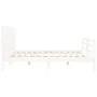 Double bed frame with white solid wood headboard by , Beds and slatted bases - Ref: Foro24-3194652, Price: 210,94 €, Discount: %