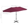 Sombrilla de jardín palo de aluminio 460x270 cm rojo burdeos de vidaXL, Sombrillas - Ref: Foro24-44871, Precio: 179,29 €, Des...