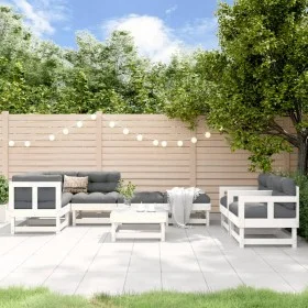 Gartengarnitur 8-teilig Massivholz Kiefer Weiß von , Gartensets - Ref: Foro24-3186222, Preis: 448,23 €, Rabatt: %