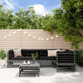 Gartentisch und hohe Hocker, 6 Stück, massives graues Kiefernholz von , Gartensets - Ref: Foro24-3186475, Preis: 407,99 €, Ra...