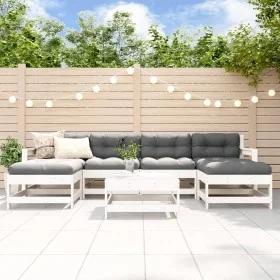 Gartenmöbel-Set 7-teilig aus massivem weißem Kiefernholz von , Gartensets - Ref: Foro24-3186390, Preis: 451,09 €, Rabatt: %