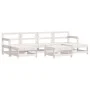 Gartenmöbel-Set 7-teilig aus massivem weißem Kiefernholz von , Gartensets - Ref: Foro24-3186390, Preis: 451,09 €, Rabatt: %