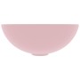 Lavabo de cuarto de baño redondo cerámica rosa mate