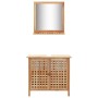 Mueble de lavabo con espejo de madera maciza de nogal de vidaXL, Muebles de baño - Ref: Foro24-247607, Precio: 108,66 €
