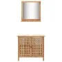 Waschbeckenschrank aus massivem Nussbaumholz mit Spiegel von vidaXL, Badezimmermöbel - Ref: Foro24-247607, Preis: 107,18 €, R...