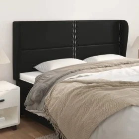 Headboard with ears black synthetic leather 203x23x118/128 cm by , Headboards and footboards - Ref: Foro24-3117924, Price: 10...