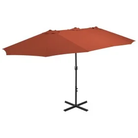 Sombrilla de jardín con palo de aluminio 460x270 cm terracota de vidaXL, Sombrillas - Ref: Foro24-44872, Precio: 162,41 €, De...