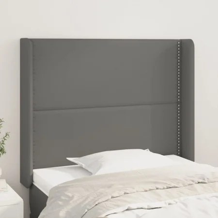 Headboard with ears gray synthetic leather 103x16x118/128cm by , Headboards and footboards - Ref: Foro24-3119528, Price: 62,0...