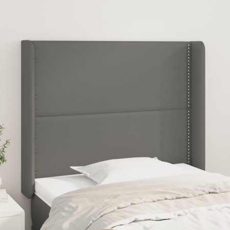 Kopfteil mit Ohren, graues Kunstleder, 103 x 16 x 118/128 cm von , Kopf- und Fußteile - Ref: Foro24-3119528, Preis: 63,07 €, ...
