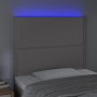 Kopfteil mit LED-Leuchten, graues Kunstleder, 100 x 5 x 118/128 cm von , Kopf- und Fußteile - Ref: Foro24-3122372, Preis: 56,...