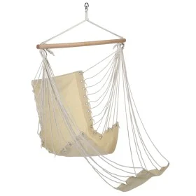 HI Hamaca silla con reposapiés lona de algodón beige de HI, Hamacas - Ref: Foro24-423983, Precio: 27,20 €, Descuento: %