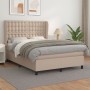 Box spring bed with cappuccino synthetic leather mattress 140x190cm by , Beds and slatted bases - Ref: Foro24-3129032, Price:...