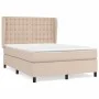 Box spring bed with cappuccino synthetic leather mattress 140x190cm by , Beds and slatted bases - Ref: Foro24-3129032, Price:...
