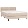 Box spring bed with cappuccino synthetic leather mattress 140x190cm by , Beds and slatted bases - Ref: Foro24-3130780, Price:...