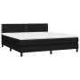 Box spring bed mattress and LED lights black fabric 160x200 cm by , Beds and slatted bases - Ref: Foro24-3133087, Price: 465,...