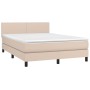 Box spring bed LED mattress synthetic leather cappuccino 140x190cm by , Beds and slatted bases - Ref: Foro24-3134104, Price: ...