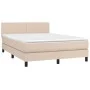 Box spring bed LED mattress synthetic leather cappuccino 140x190cm by , Beds and slatted bases - Ref: Foro24-3134104, Price: ...