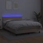 Box spring bed LED mattress synthetic leather cappuccino 140x190cm by , Beds and slatted bases - Ref: Foro24-3134104, Price: ...