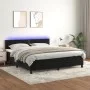 Cama box spring colchón y LED terciopelo negro 160x200 cm de , Camas y somieres - Ref: Foro24-3134353, Precio: 463,45 €, Desc...