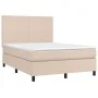 Cama box spring colchón LED cuero sintético capuchino 140x190cm de , Camas y somieres - Ref: Foro24-3135824, Precio: 485,73 €...
